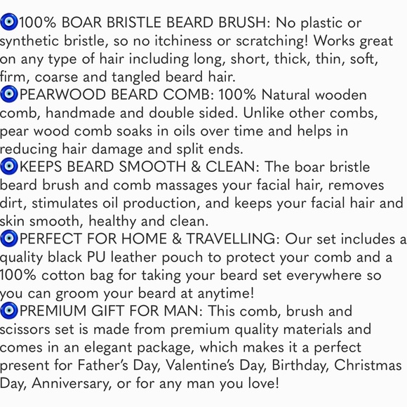 Beard Brush and Comb Set for Men Grooming with Natural Boar Bristle Beard Brush - Picture 7 of 7